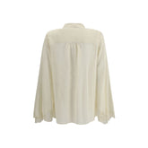 Silk georgette and lace blouse